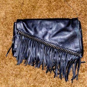 Black Fringe Gold details purse